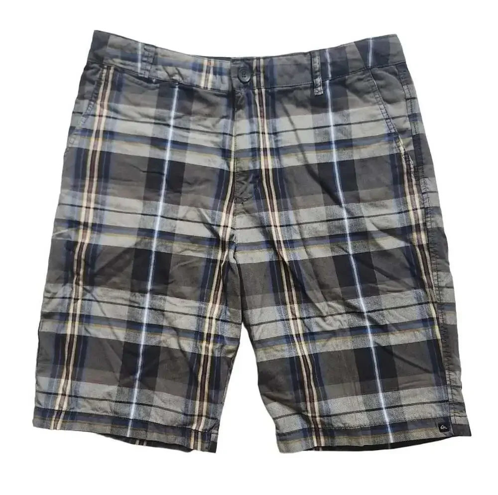 Quiksilver Gray Plaid Casual Shorts Size 34 Style 104111